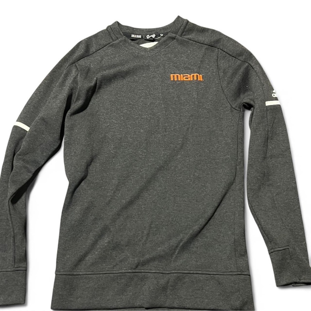 University of Miami Adidas Dark Gray Sweatshirt